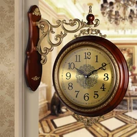 free shipping clock wall vintage luxury aesthetic office double sided wall watch european creative horloge room accessories