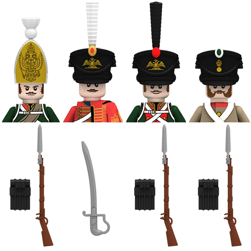 

Строительные блоки: немецкие войны, русская пехота, Военные солдаты, фигурки, британская французская фушерская винтовка, оружие, кирпичи, иг...