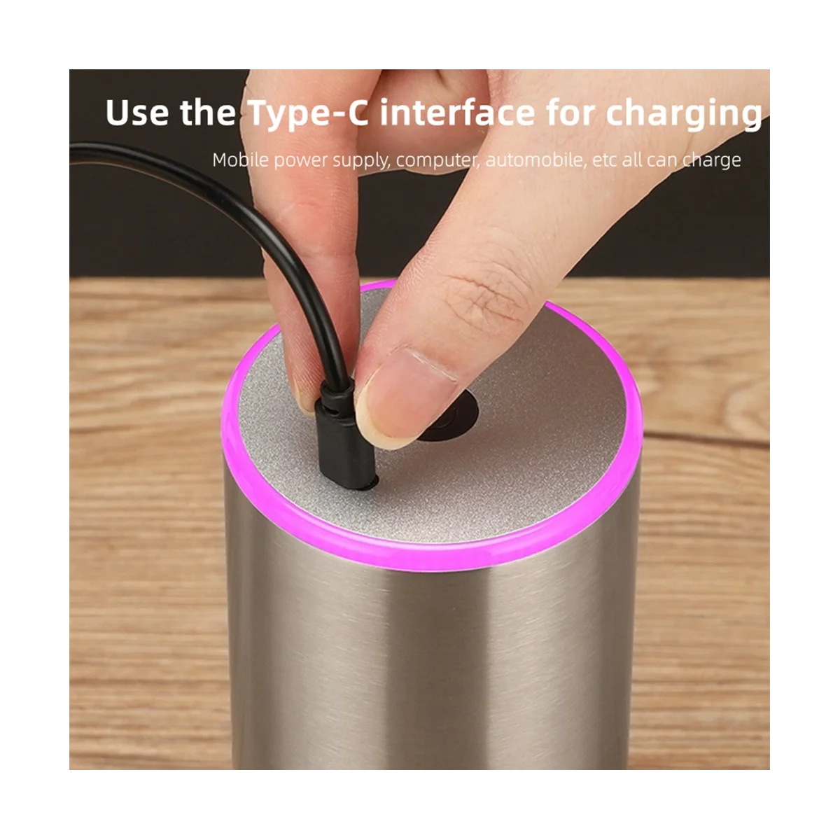 

Portable Electric Coffee Grinder TYPE-C USB Charge Stainless Steel Coffee Beans Grinder for Espresso/Drip/Cold Brew-A