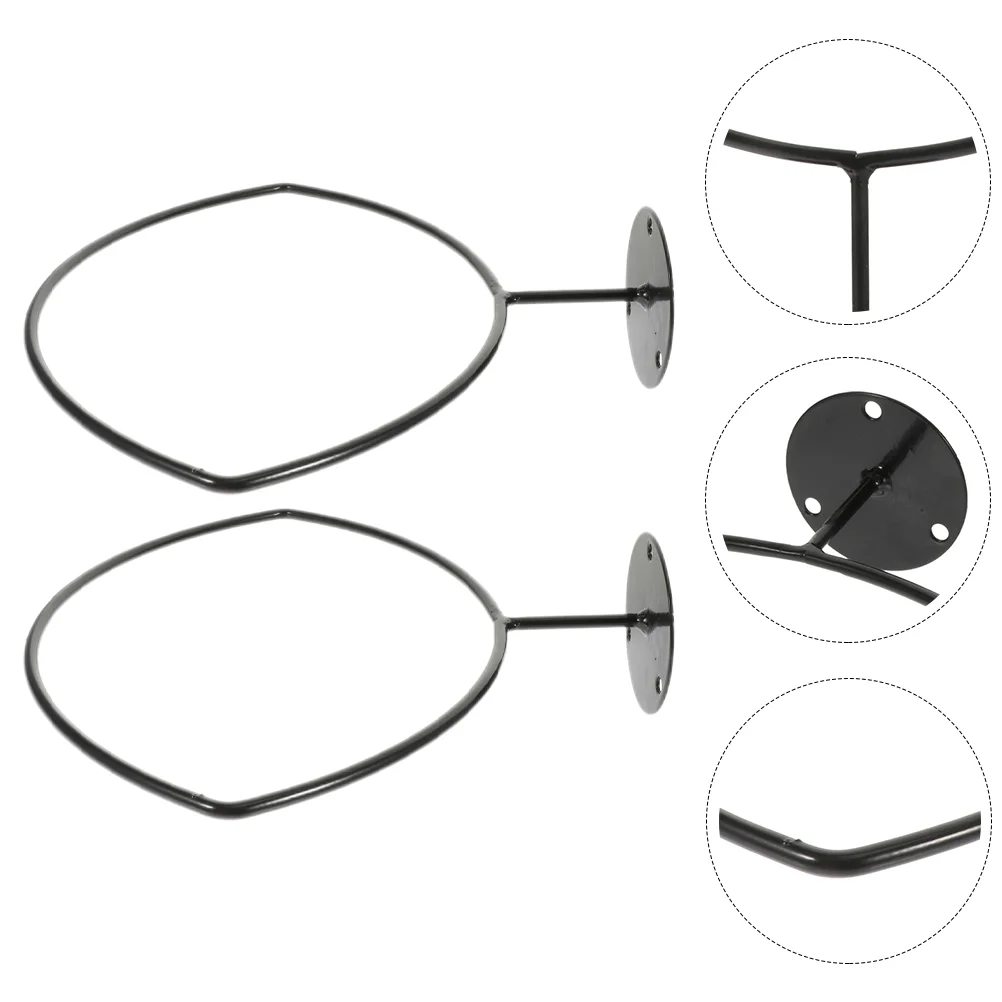 

2 Pcs Metal Storage Rack Football Stand Sports Room Wall Decor Shop Holders Iron Brackets