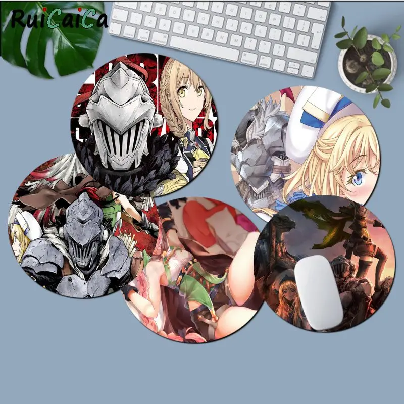 

Goblin Slayer Mousepad Non-slip Round Big Promotion Table Mat Student Mousepad Computer Keyboard Pad Games Pad PC Gamer Mousemat