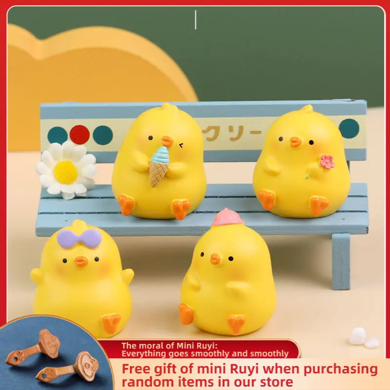 

Resin Cartoon Originality Cute Duck Car Ornament Micro Landscape Bonsai Decoration Desktop Creative Trinket Home Accessories