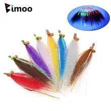 Bimoo 10pcs #4~ #2/0 Chainbead Eyes Crazy Charlie Fly Barbed Fly Hook Fast Sink Bonefish Permit Tarpon Saltwater Fishing Lures