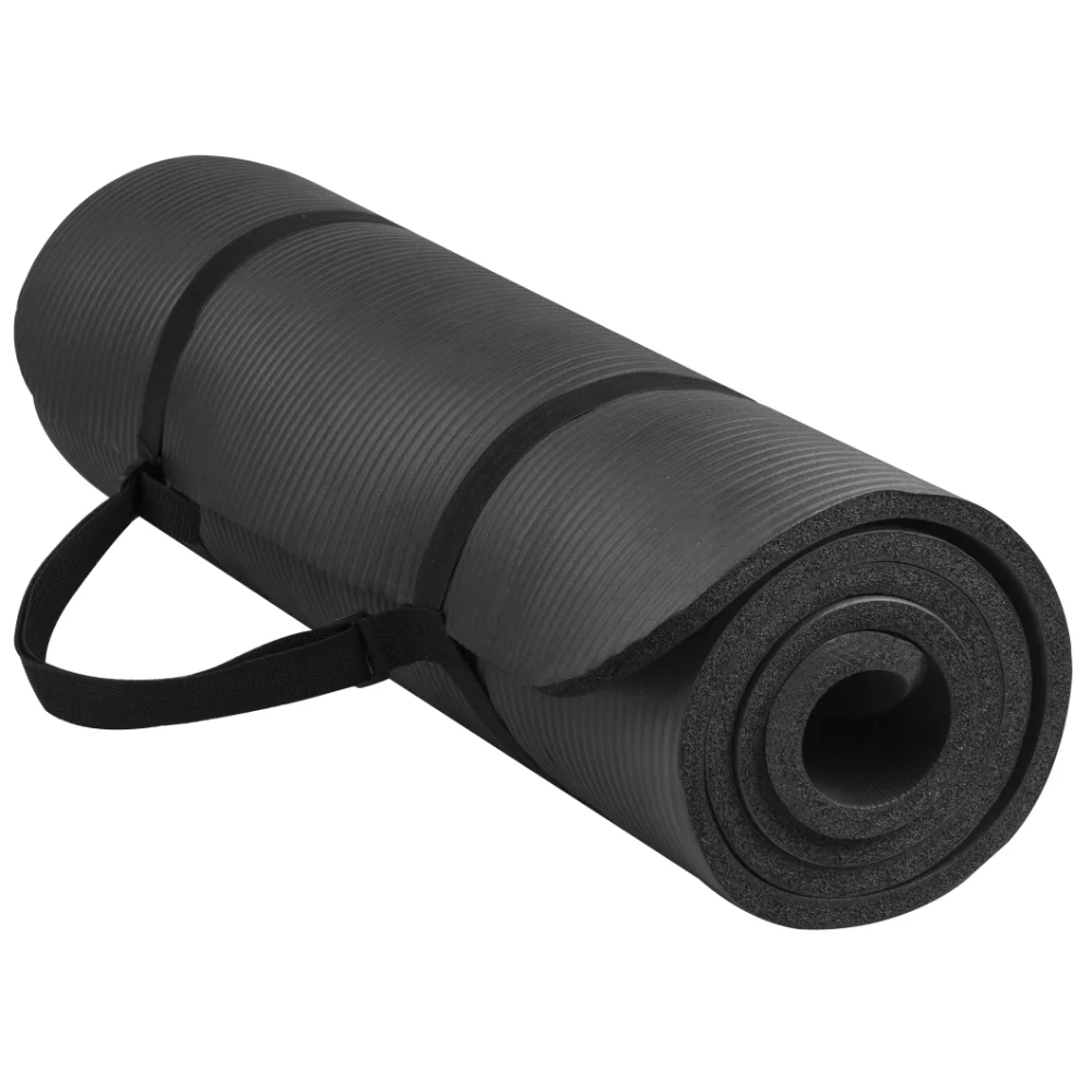 

All-Purpose 1/2-In. High Density Foam Exercise Yoga Mat Anti-Tear with Carrying Strap yoga mat workout mats yoga