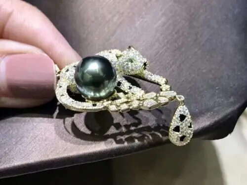 

Gorgeous AAAA++++ 10-11mm south sea round black pearl pendant necklace 925s