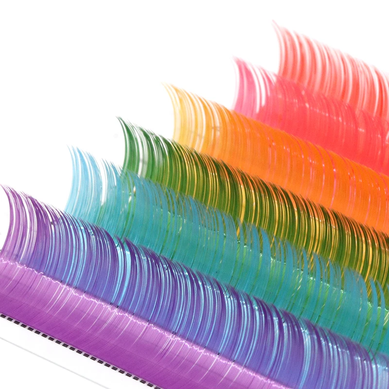 Quewel 0 07 мм Цветные накладные ресницы для наращивания шелковые красные розовые