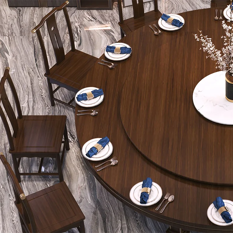

Q100 hotel dining table large round table electric hotel table and chair combination restaurant slate club 15 people 20 people