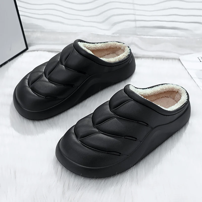 

Men Winter Garden Clogs Outdoor Plush Warm Clog Women Fuzzy Warm Slippers For Kitchen Water-proof Chef Shoes Bedroom Slippers