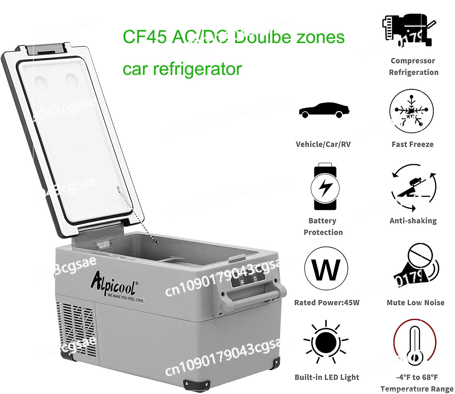 35л Alpicool автомобильный холодильник 12 В компрессор портативный с морозильной