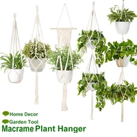 vintage decor macrame plant hanger garden outdoor indoor hanging planter basket rope flower pot holder decor