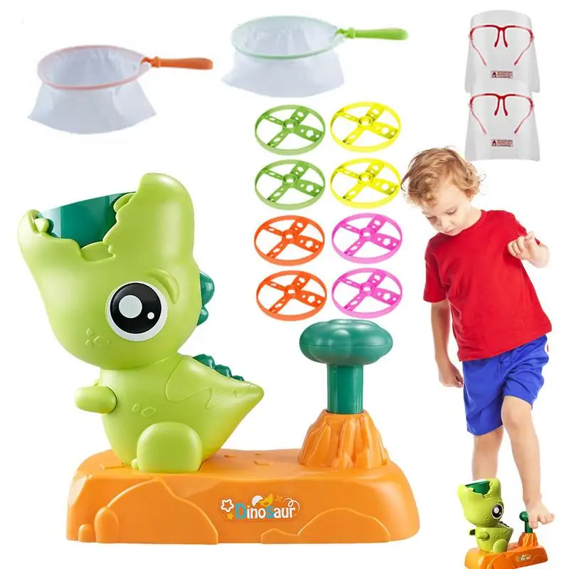 

Flying Saucer Shooter Lovely Animal Shape Flying Toys Cat Toys Flying Propellers Flying Disc Toy With 1 Launcher & 8 Discs For