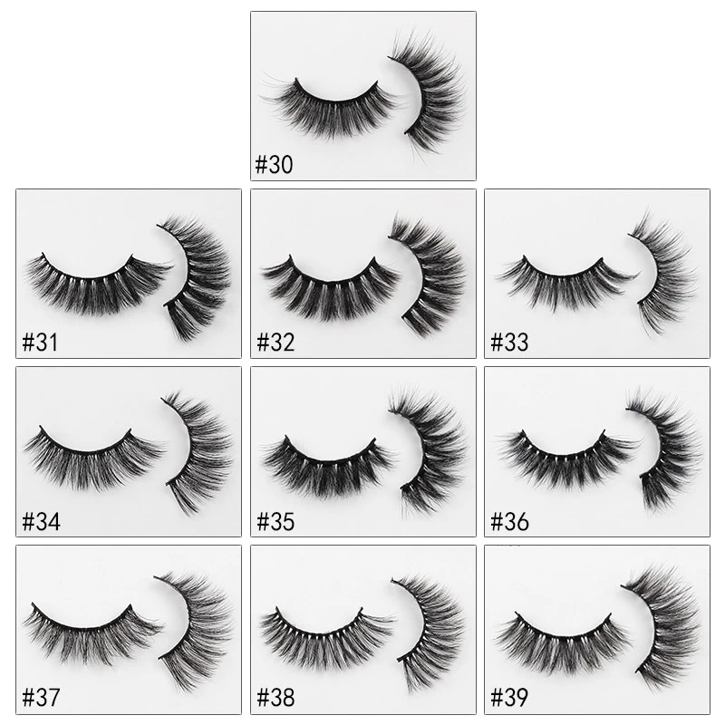 

20 Pairs Fake Lashes Reusable Lashes Faux Mink Lashes Fluffy Volume Lashes