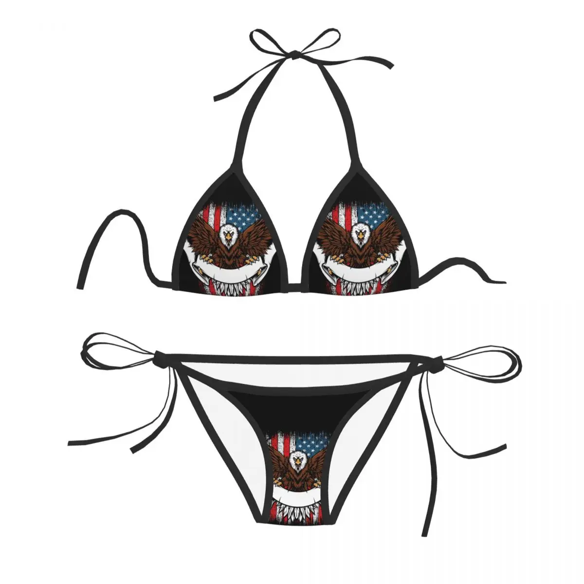 

Woman Swimsuit Sexy Bikini 2022 Swimwear Bikini Set Bathing Suit Flying Bald Eagle Two Piece Suit