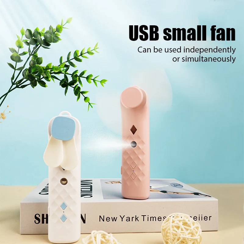 

2in1 Portable Hydrating Spray Mist Mini Fan Handheld USB Rechargeable Small Cooling Fan Humidifier Air Spray Cooler Home Outdoor