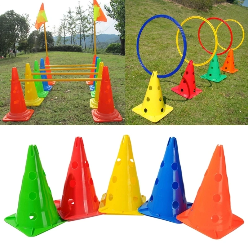 

2 Pack Sports Training Cones Plastic Marker Training Traffic Cones for Skate, Soccer, Football, Assorted Colors, 12 Inch 24BD