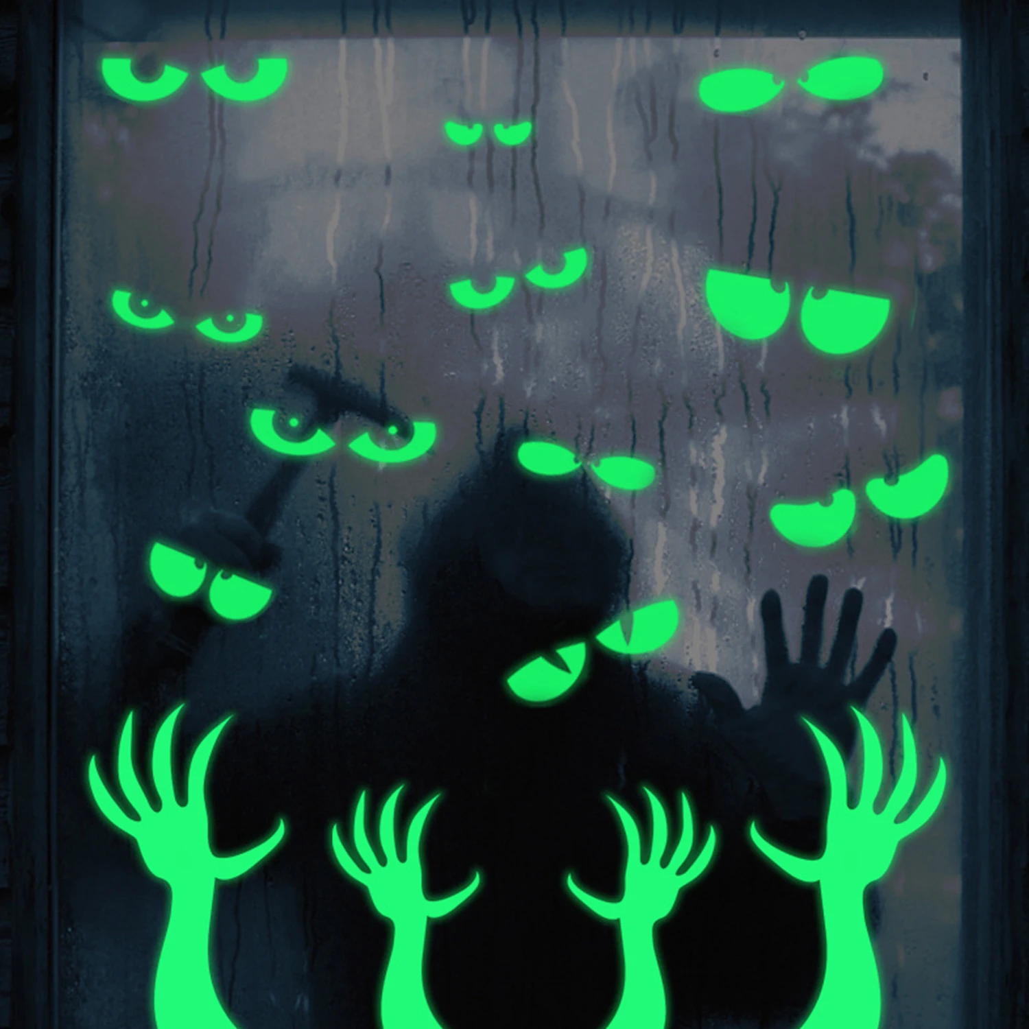 

Halloween Luminous Wall Sticker Self-Adhesive Eye Wall Stickers Glow In The Dark Ghost Hand Window Stickers Halloween Decoration
