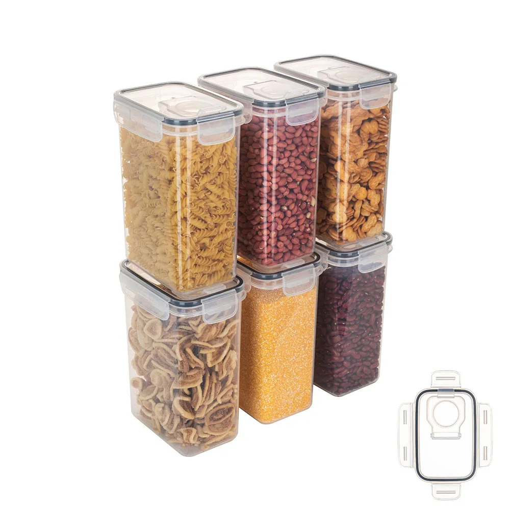 

Kitchen Plastic Fresh Keeping Sealed Tank Grain Storage And Tank With Lid Household Transparent Food Storage Box Container