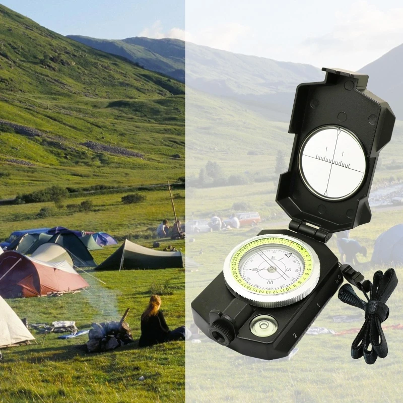 

Hiking Waterproof Compass Survival with Inclinometer Lensatic Compass for Camping Sighting Boy Navigation