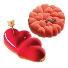 Силиконовая форма в форме сердца с бантом, формы для шоколадного мусса, формы для выпечки тортов, поднос, оборудование для выпечки Decor