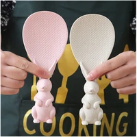 2022 wheat straw rabbit spoon can stand up rabbit rice shovel rice cooker rice spoon creative non stick rice cartoon rice spoon
