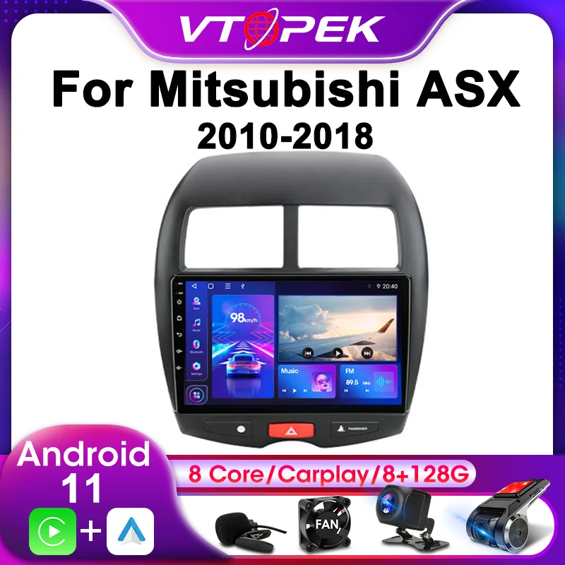 Vtopek 2Din для Mitsubishi ASX 1 2010-2018 Android 11 автомобильное Стерео Радио мультимедийный