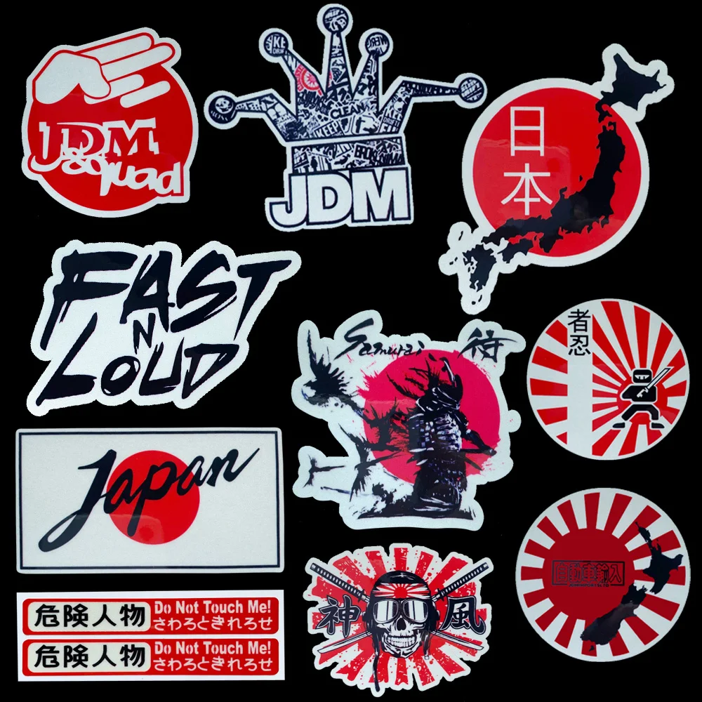 

Funny JDM Reflective Car Stickers Decals Vinyl Decoration Rear Windshield Body Helmet Samurai Ninja Sticker For Honda Toyota BMW