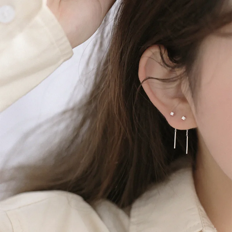 

Square Earrings Women's Ear Piercing Ear Wire Free Earrings New Earrings Women's Jewelry