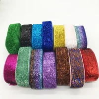 3yardslot 1inch 25mm glitter velvet ribbon headband clips bow wedding christmas decoration pick colors