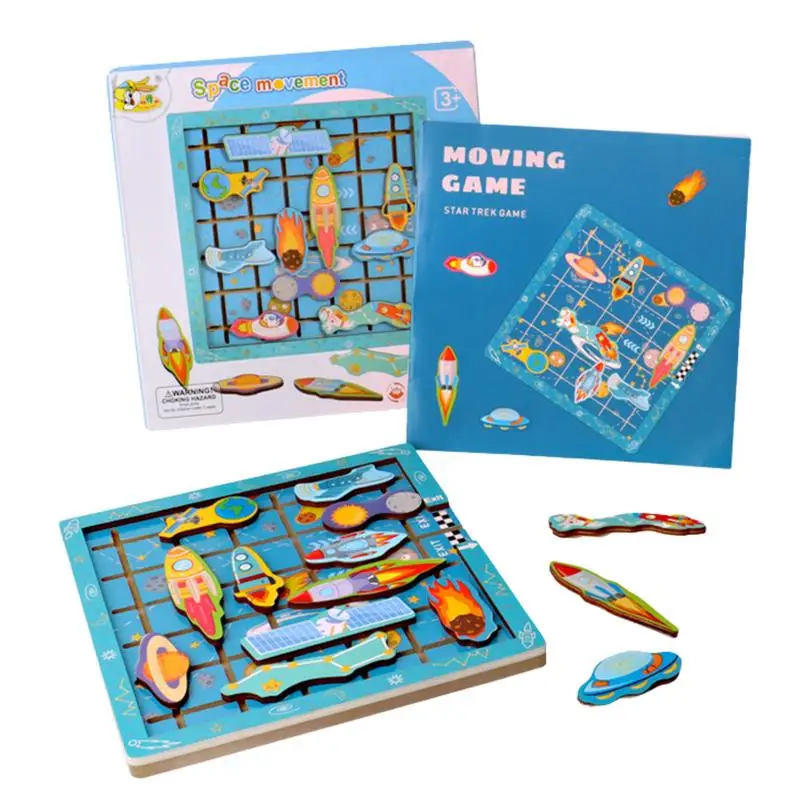 

Space Moving Game Puzzle Early Education Wooden Exercise Baby Hands-on Brain Play Imagine Early Education Material Sensorial Toy