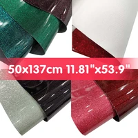 50x137cm shiny mirror reflective surface glitter pu faux artificial leather fabric sheet for making garment diy hair bow craft
