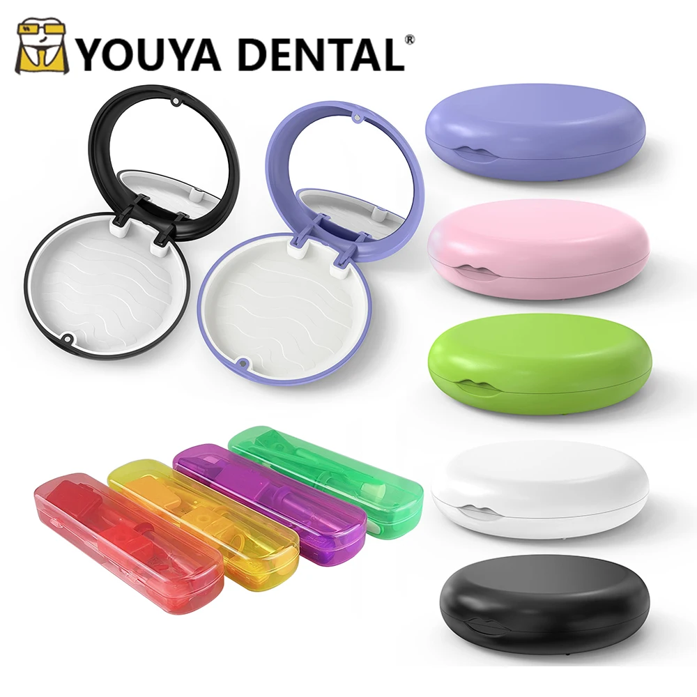 

Retainer Box Orthodontic Case Dental Orthodontic Kits Toothbrush Dental Floss Mouth Mirror Protective Wax