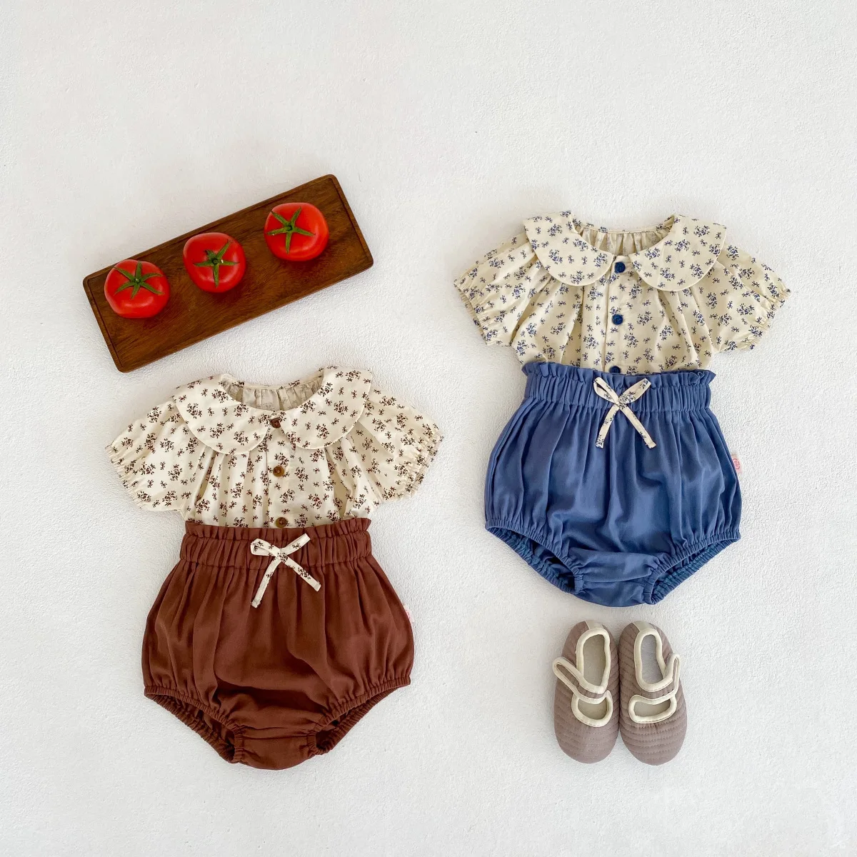 

2Pcs Summer Baby Girl Clothing Set Fashion Toddler Short Sleeve Floral Tops T-shirt + Shorts Kids Clothes For Girls
