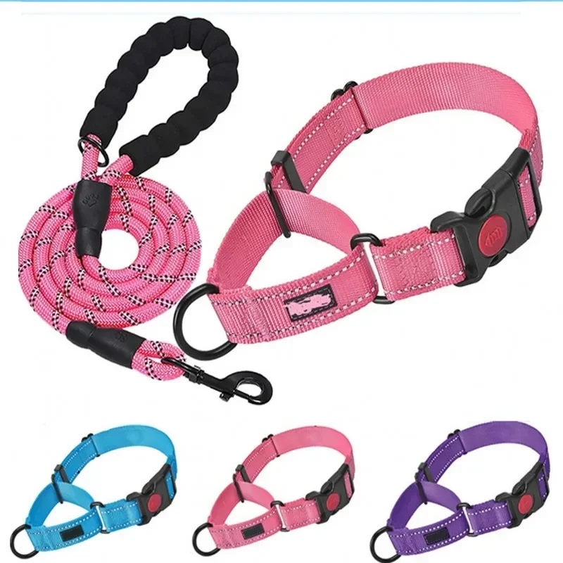 

Rope Collar Set for Nylon Explosion-proof And Harness Traction Reflective Nylon dog Collar Large Collar