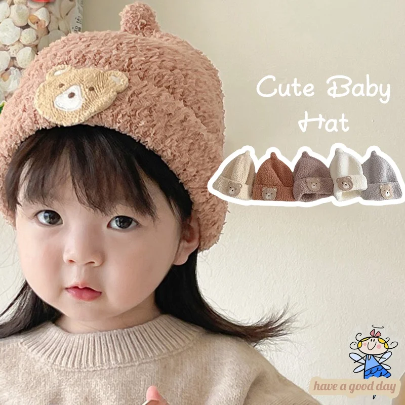 Детская трикотажная мягкая меховая шапка для мальчиков и девочек 0-3 лет