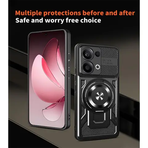 Чехол Magsafe для OPPO Reno13 Pro/Reno 13 Pro, вращающийся металлический держатель с магнитным кольцом, чехол для телефона, противоударный защитный чехол