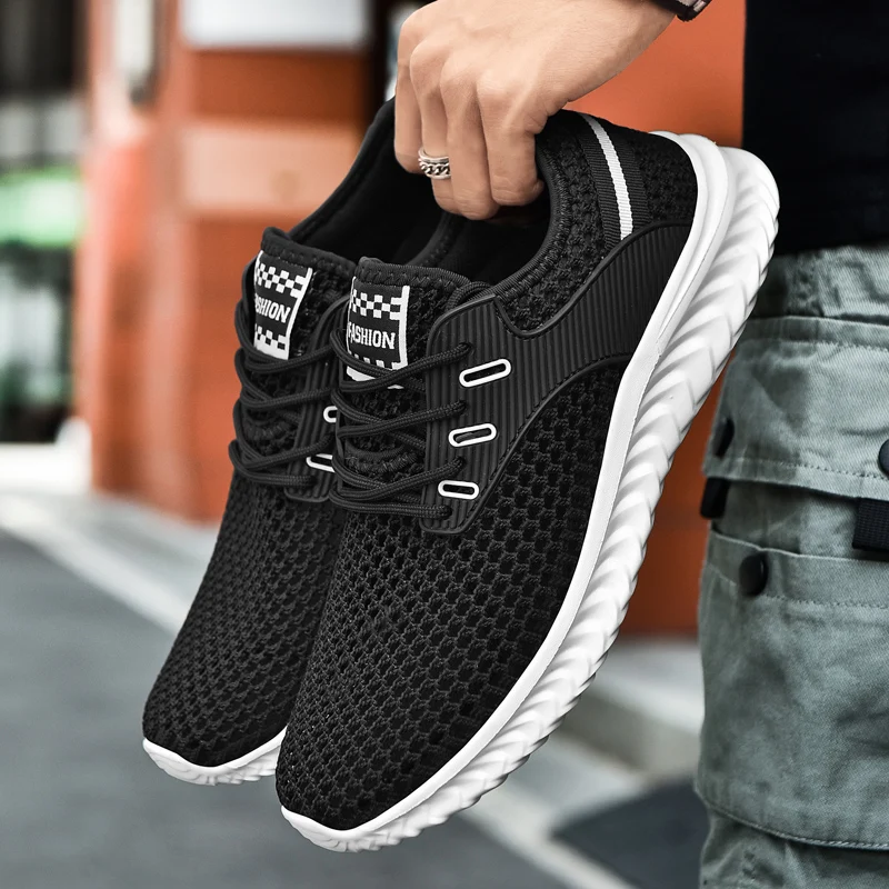 White Men's Sneakers High Quality Shoes For Men Mesh Breathable Summer Casual Walking Sneaker Tenis Zapatillas Hombre 2023 New