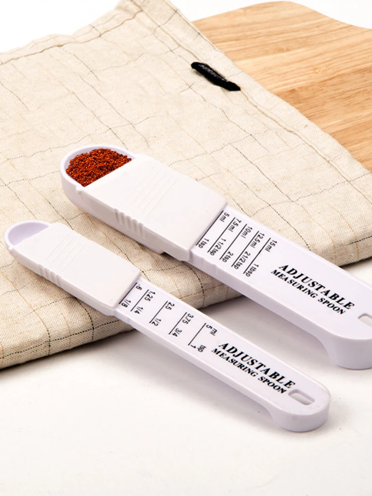 Регулируемая мерная ложка, кухонный гаджет, кухонные принадлежности для выпечки, весы, количественная ложка для выпечки, 2 шт.
