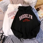 Новинка 2022, женские толстовки с капюшоном с принтом BROOKLYN New YORK, большие размеры, женские пуловеры, топы, женские толстовки, одежда