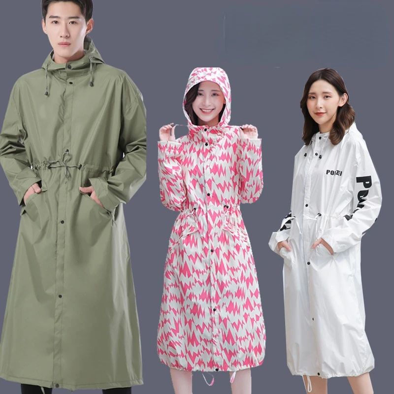 

Hiking Long Outdoor Raincoat Dress Overall Cycling Golf Fashion Raincoat Cute Biker Long Waterproof Capa Chuva Rain Gear AB50YP