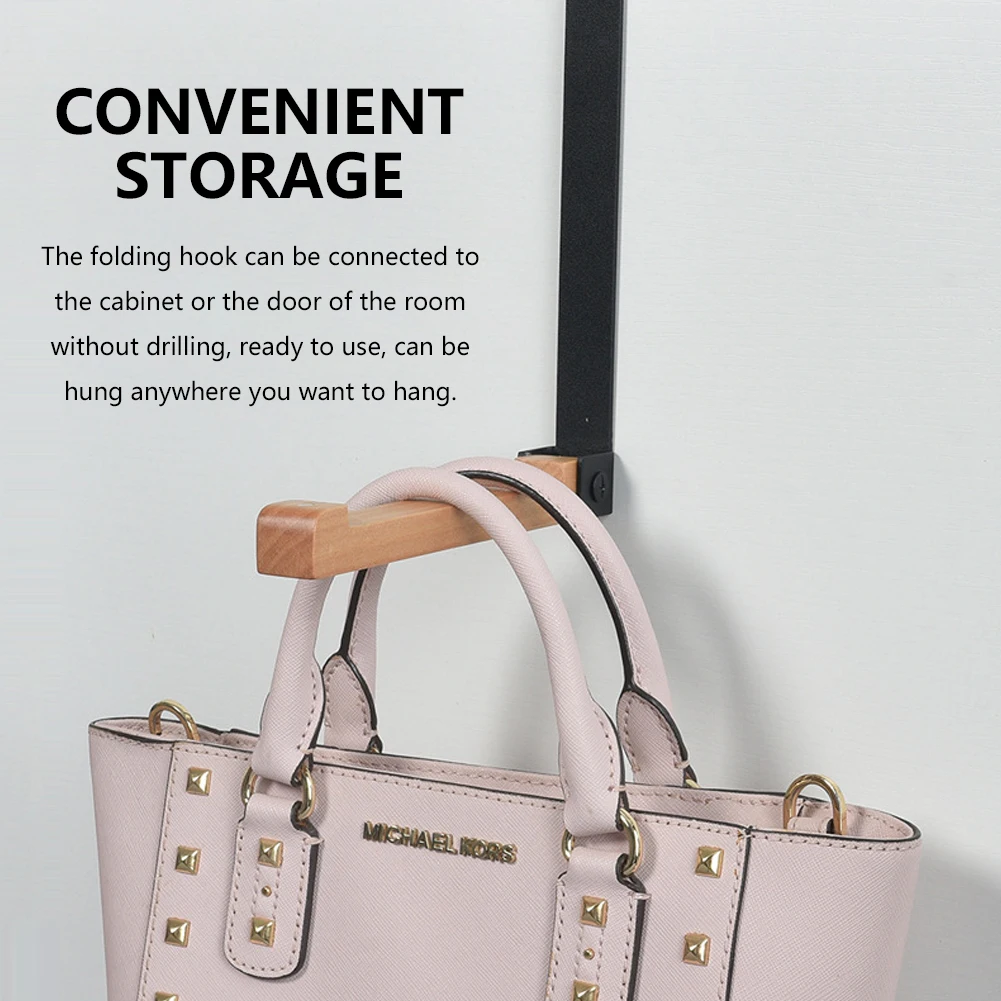 Металлический и деревянный дверной крючок для вешалки одежды Деревянный