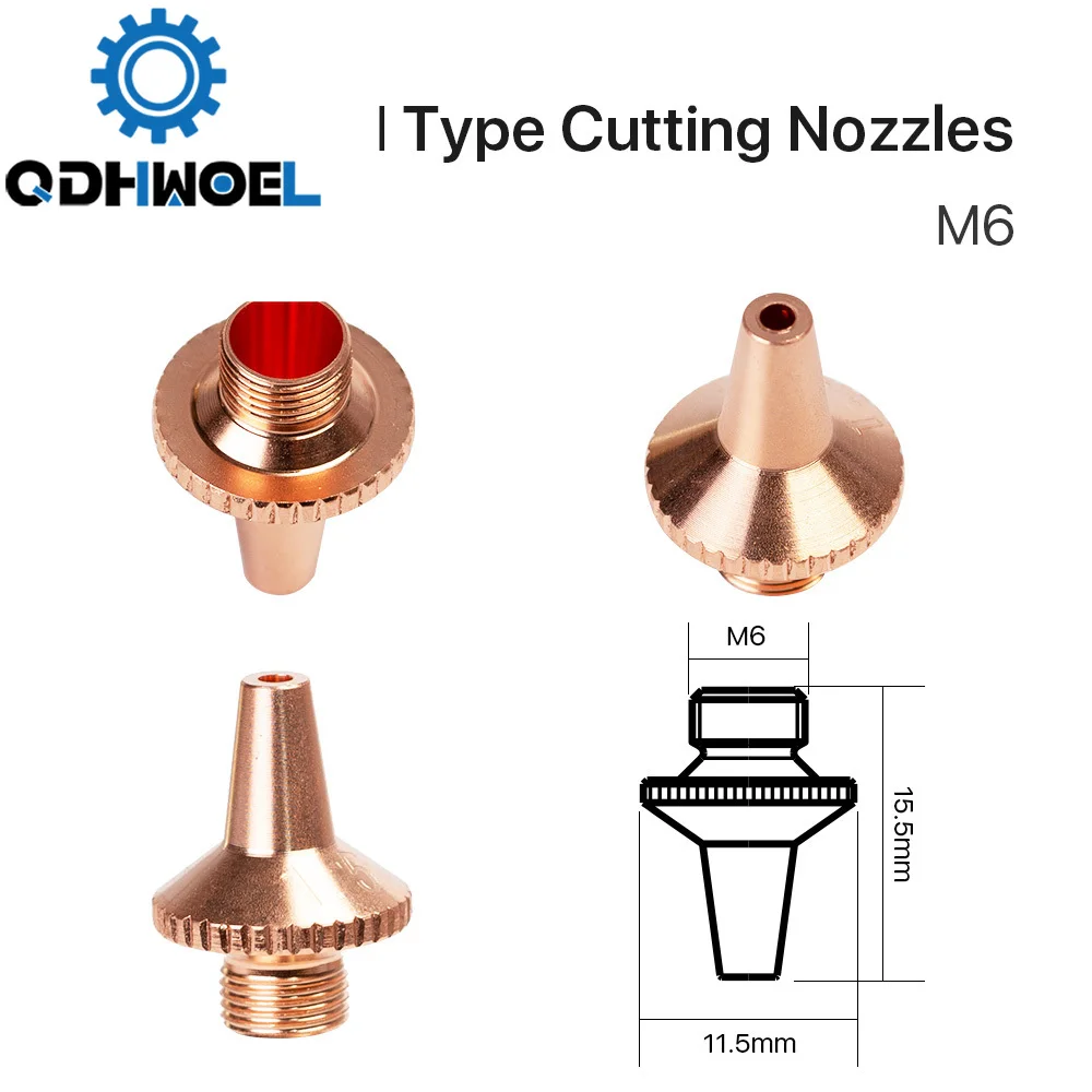 

Сопло для волоконного лазера 11,5 нм, Резьба M6, Высота 15,5 мм, диаметр мм, для головки волоконного лазера Preictec 3D