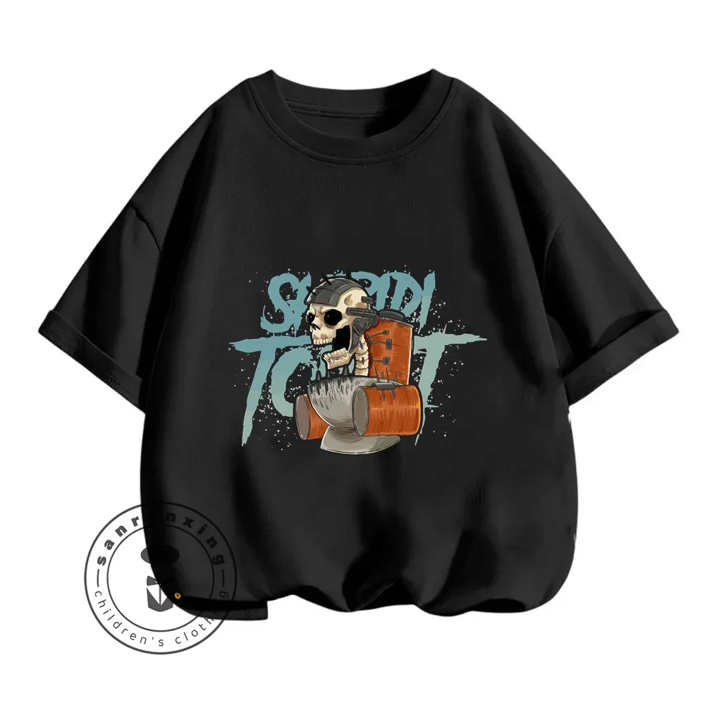 Skibidi Забавная Футболка С Мультяшным Принтом Для Унитаза Мальчиков И Девочек