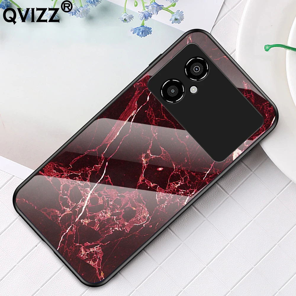 

Tempered Glass Phone Case for Xiaomi POCO M4 5G Luxury Marble Soft Silicone Edges Hard Cover Mi POCOM4 POCO M 4 Pro M5 C40 C 40