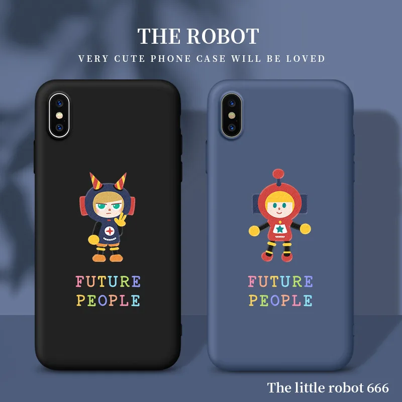 

Мультяшный чехол для Apple 11Pro robot мобильный телефон, чехол для iPhone exsmax liquid 78plus / X