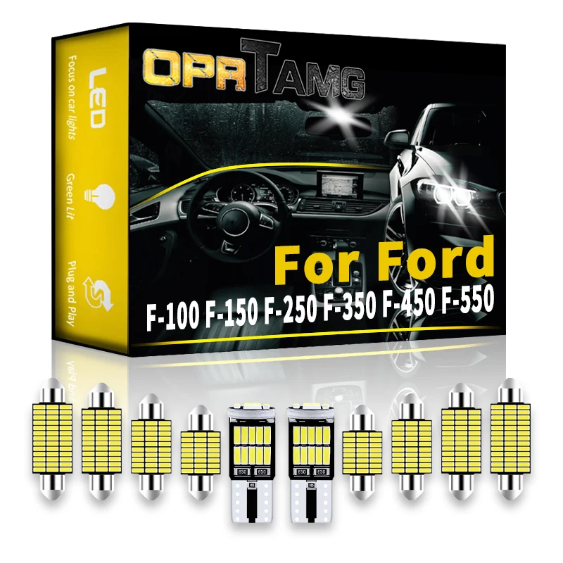 

OPRTAMG Canbus для Ford F-100 F-150 F-250 F-350 F-450 1994 2010-2022, автомобильная светодиодная внутренняя подсветка, освещение для крыши, автомобильная лампа