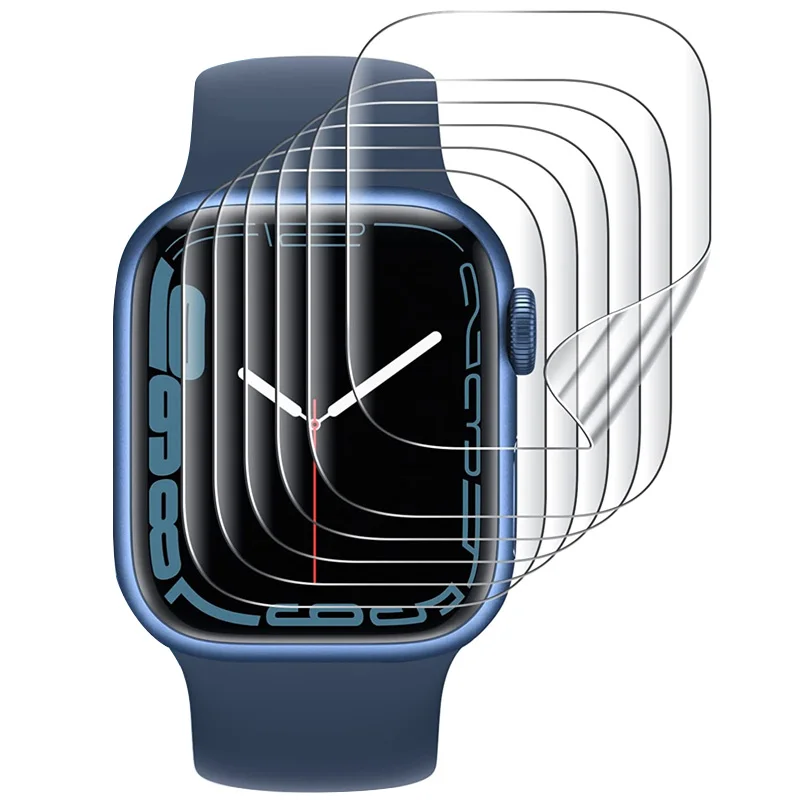 

Screen Protector Film For Apple Watch 8 7 6 SE 5 4 3 Clear Full Protective Film for iWatch Series 38mm 42mm 45mm 41mm 40mm 44mm