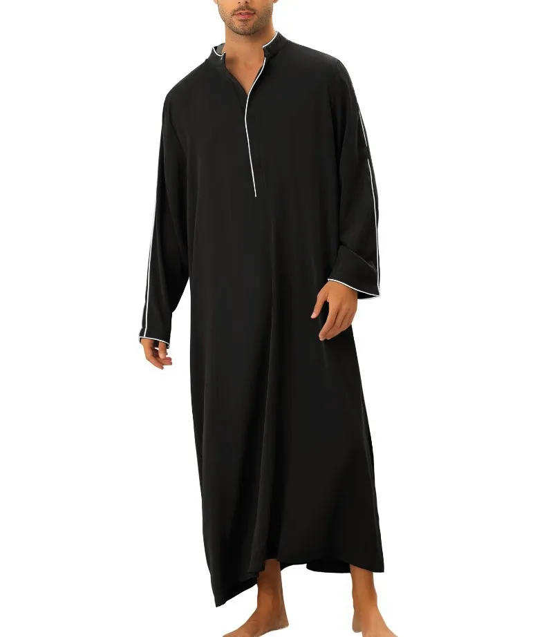 2023 Arabic Style Simple Long Men's Shirt Muslim Robe Men's Islamic Clothing Men Muslim Fashion Jubba Thobe