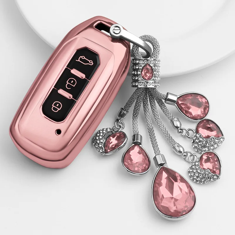 ТПУ 3 кнопки автомобильный Стайлинг держатель для ключей фотообложка Ford District 2019