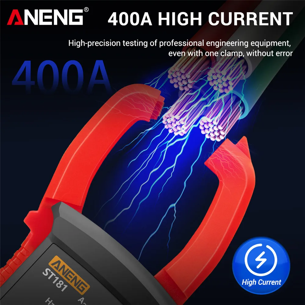 ANENG ST181 токовые клещи DC/AC тик ток мультиметр с клещами 4000 отсчетов тестер цифровой Амперметр Тест