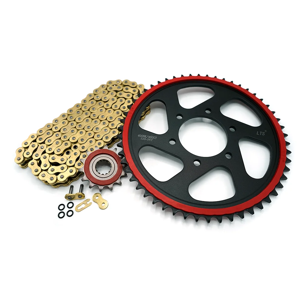 

Factory Direct Sales Motorcycle Parts Racing Motorcycle Sprocket and Chain Sets for CFMOTO 400NK 400GT (54T 14T 520H O-Ring)